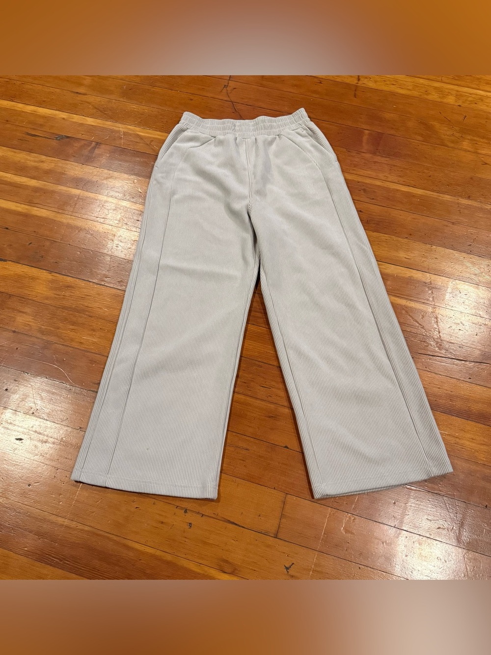 Halara Ribbed Knit / Corduroy Wide-Leg Pants size Medium Petite